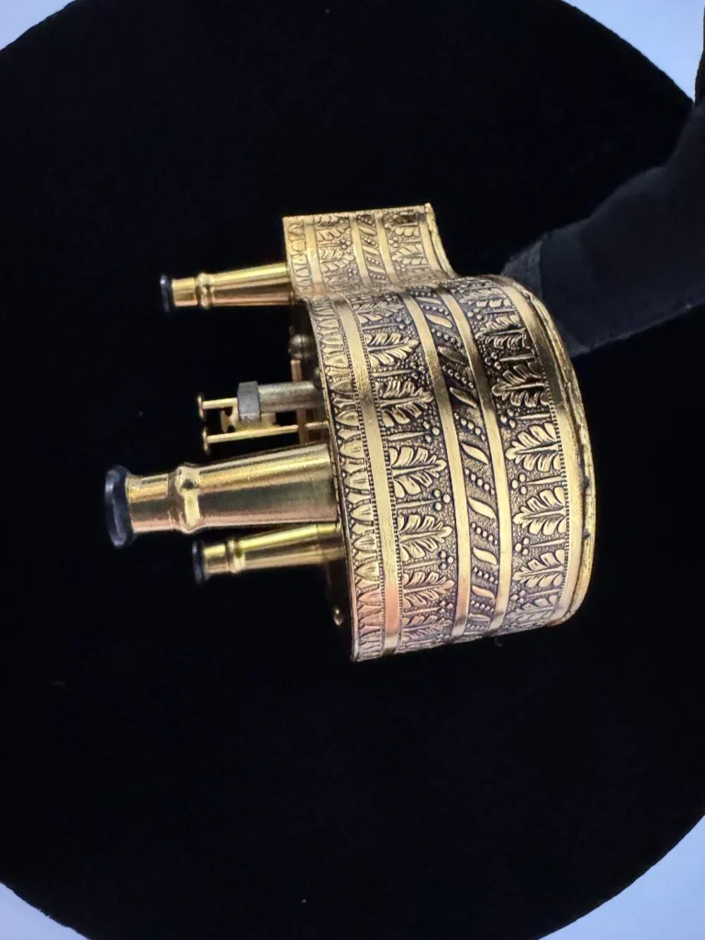 VTG Reuge Austria Ornate Gilded Brass Piano Needle Point Petite Top